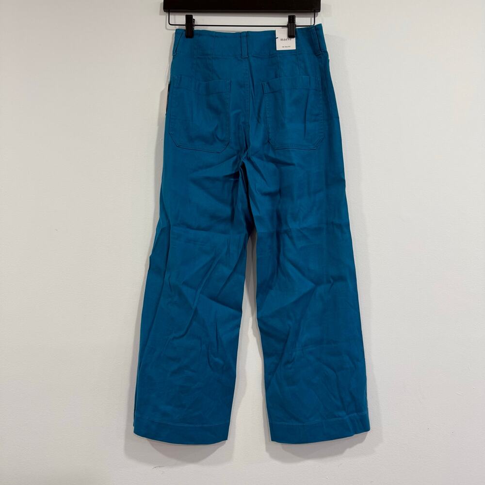 NEW NWT Anthropologie Maeve The Colette Linen Wide Leg Mosaic Blue Pants 28 - Picture 4 of 6